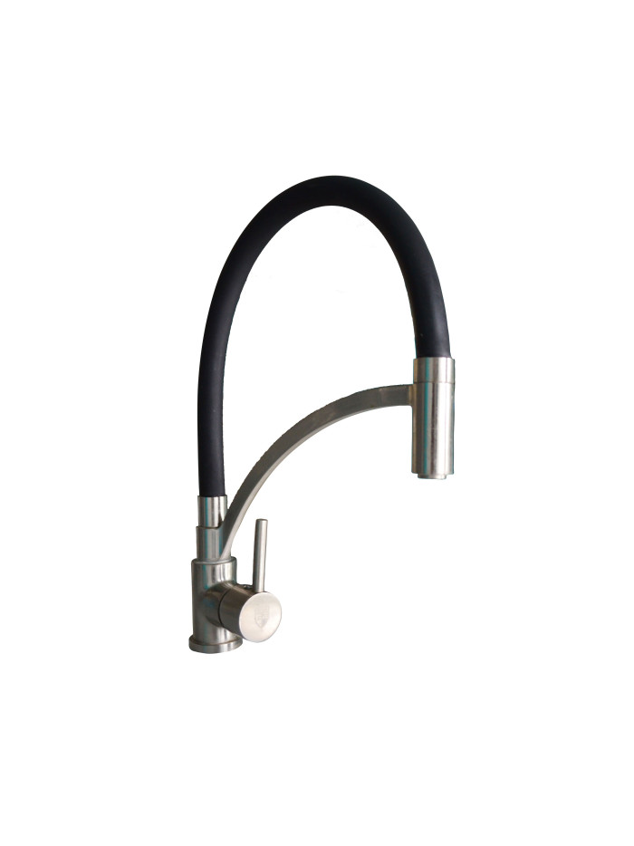 LLAVE MONOCONTROL FLEXIBLE  SATINADA