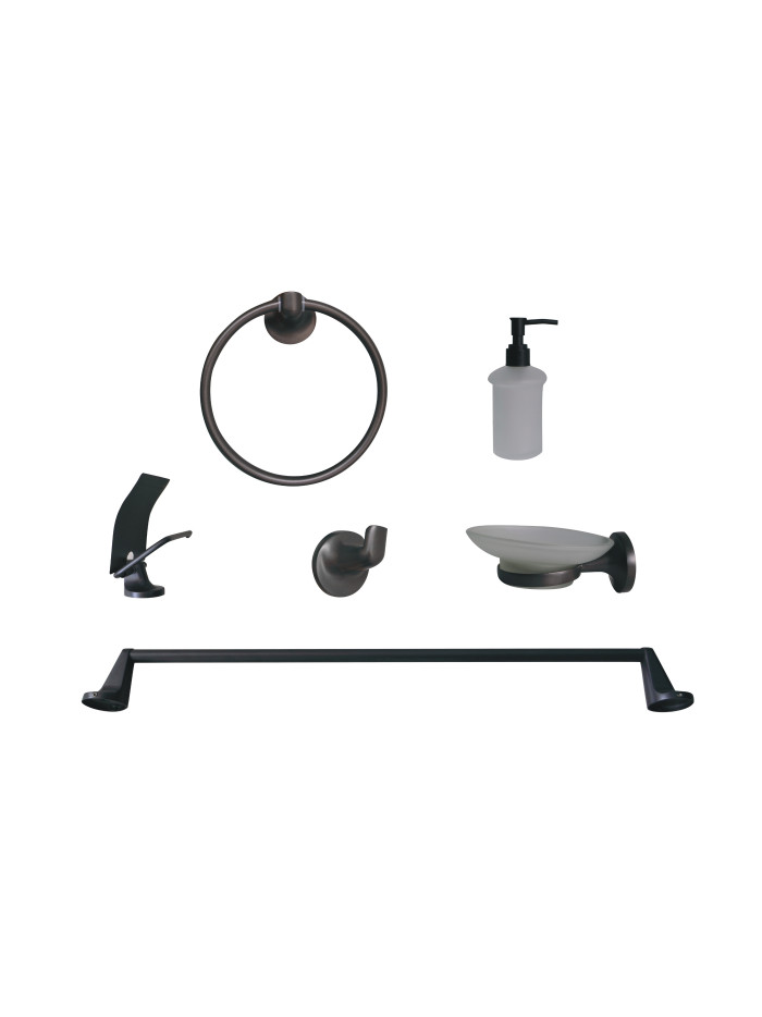 ACCESORIOS DE BAÑO GRIS EN ZINC