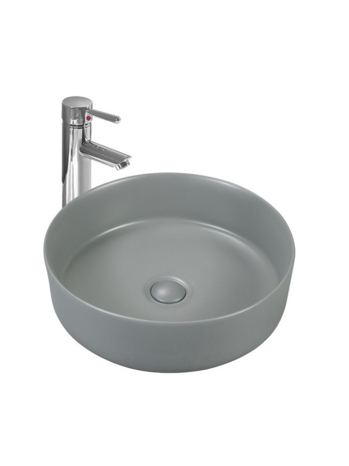 LAVAMANOS GRIS MATE DE SOBREPONER REDONDO DE 35,5X35,5X11,5CM