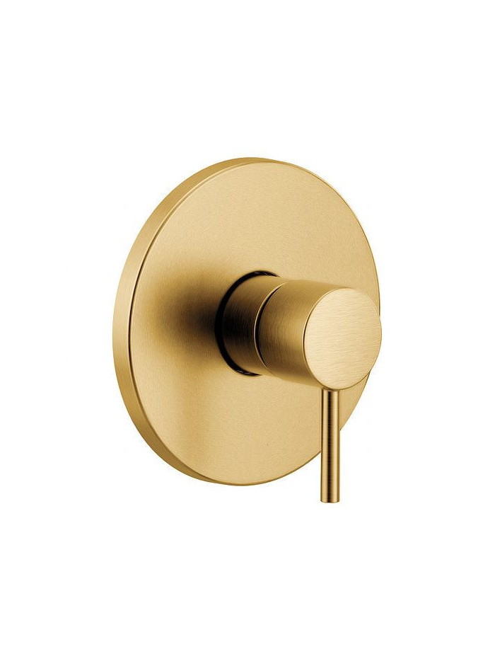 MEZCLADOR  REDONDO DUCHA BRUSHED GOLD