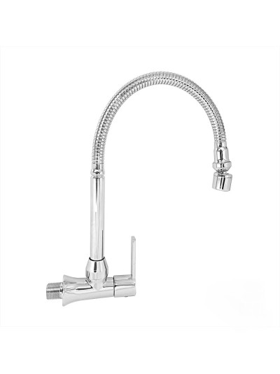 LLAVE 1 AGUA FLEXIBLE DE PARED CROMO