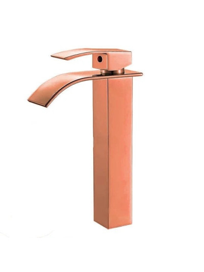 MONOCONTROL LAVAMANOS ALTO CASACADA ORO ROSA