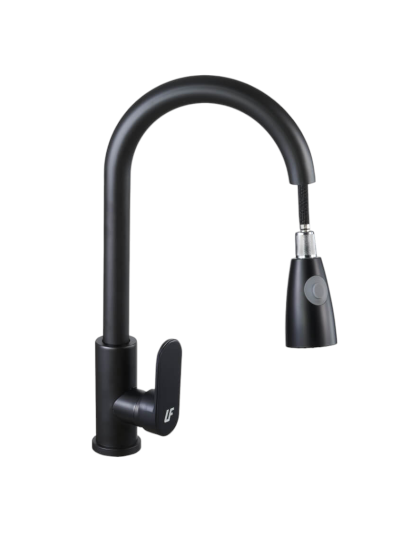 LLAVE MONOCONTROL FIJA NEGRA CON SISTEMA EXTRAIBLE