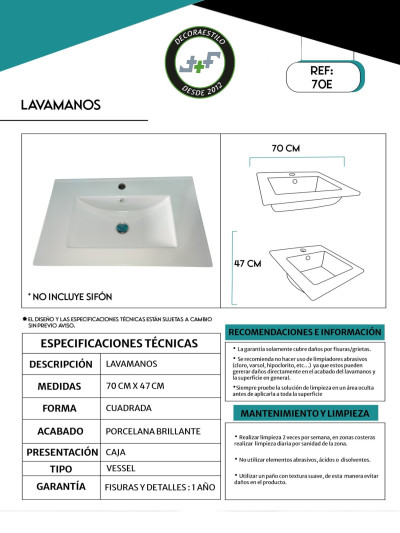 PLACA CERAMICA 70*46CM