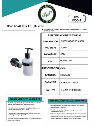 DISPENSADOR DE JABON