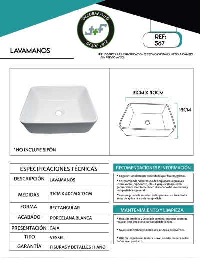 LAVAMANOS BLANCO