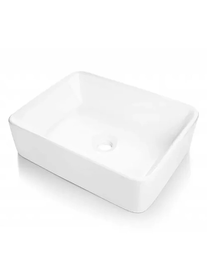 LAVAMANOS RECTANGULAR CERAMICA BLANCA