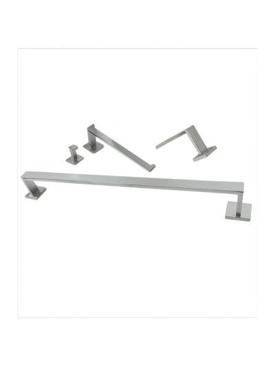 ACCESORIOS BAÑO PLANO CROMADO X 4 PZAS