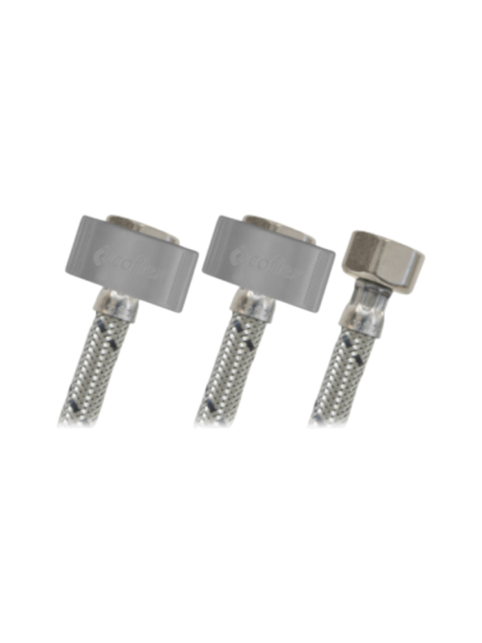 COFLEX ACERO LAVAMANOS ("T")1/2X1/2
