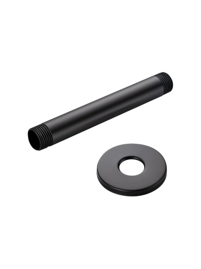 BRAZO DUCHA TECHO REDONDO 15CMS NEGRO MATE