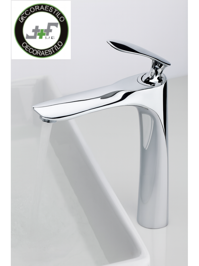 MEZCLADOR LAVAMANOS ALTO CROMADO 30 CM