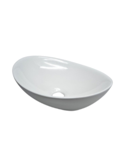 LAVAMANOS CANOA CERAMICA BLANCA 36X30x12cm
