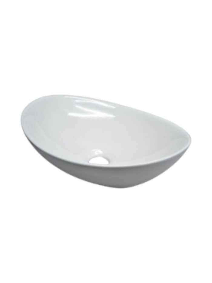 LAVAMANOS CANOA CERAMICA BLANCA 36X30x12cm