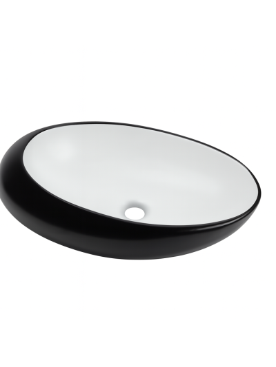 LAVAMANOS NEGRO - BLANCO 47X31X12CM