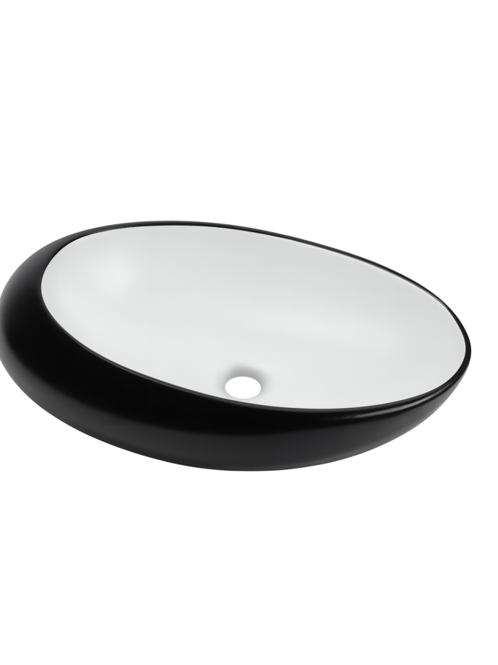 LAVAMANOS NEGRO - BLANCO 47X31X12CM