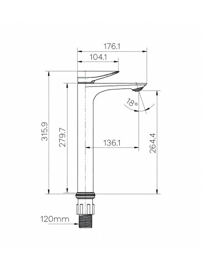 MONOCNTROL ALTO VOLARE NICKEL TEXTURIZADO