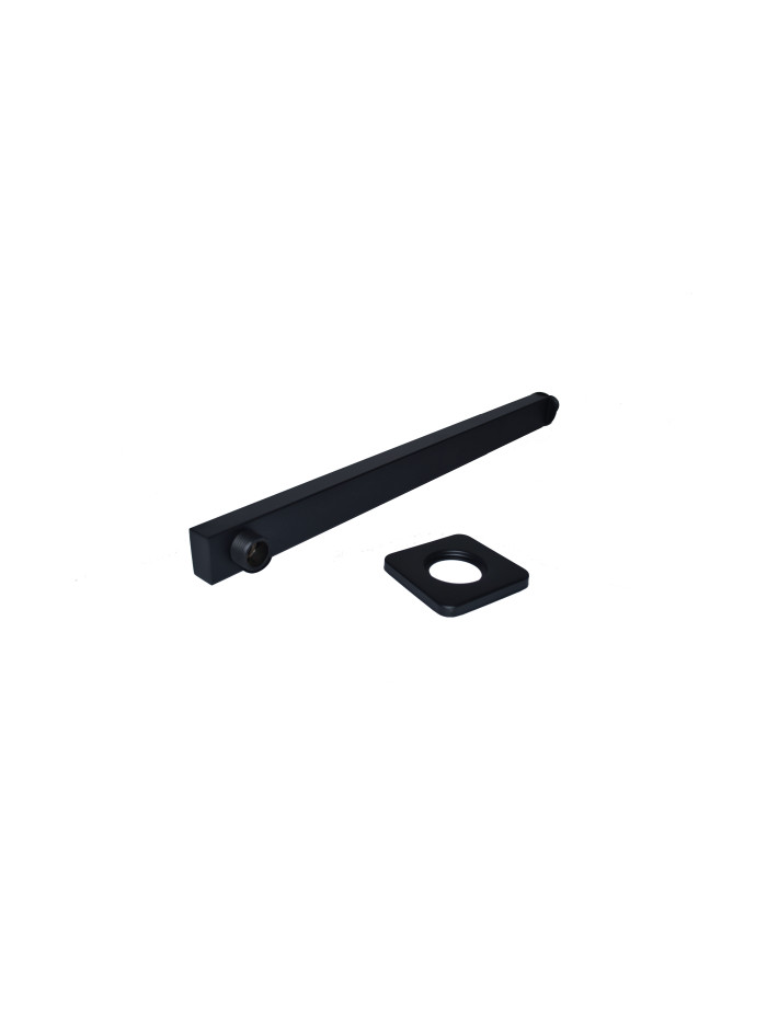 TUBO DE DUCHA CUADRADO NEGRO 40 CM