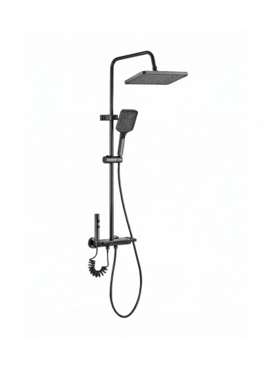 COLUMNA DUCHA GIUZTI NEGRO MATE+ GRIS CONCRETO