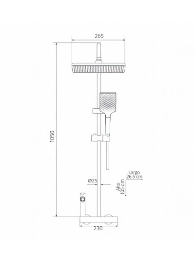 COLUMNA DUCHA PIANOFORTE  GRIS CONCRETO