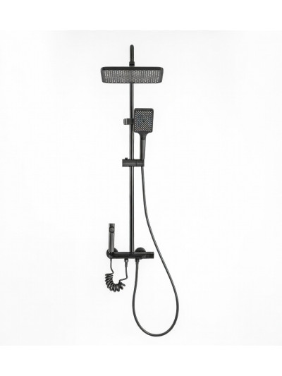 COLUMNA DUCHA PIANOFORTE GRIS CONCRETO+NEGRO MATE