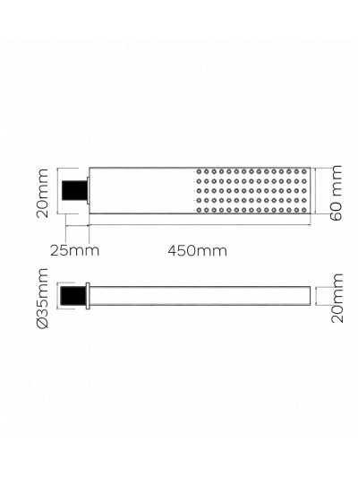REGDERA RECTANGULR  NIQUEL CEPILLADO