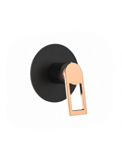 MEZCLADOR MONOCONTROL SPACCO NEGRO MATE+ORO ROSA