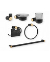 KIT DE ACCESORIOS 6 PIEZAS DUETTO NEGRO MATE +ORO ROSA TEXTURIZADO
