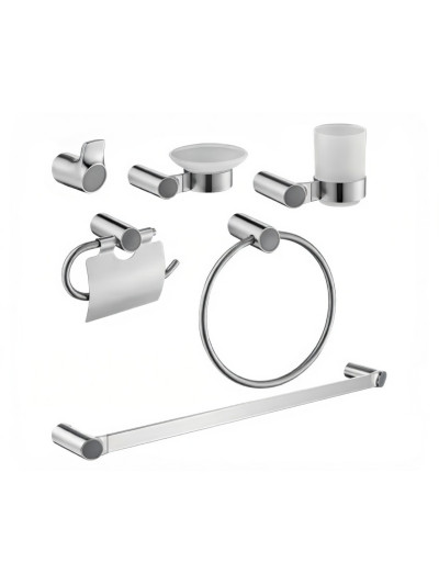 KIT DE ACCESORIOS 6 PIEZAS NIQUEL TEXTURIZADO + NEGRO