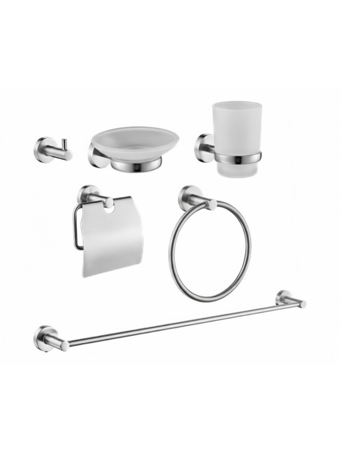 KIT DE ACCESORIOS 6 PIEZAS NIQUEL TEXTURIZADO