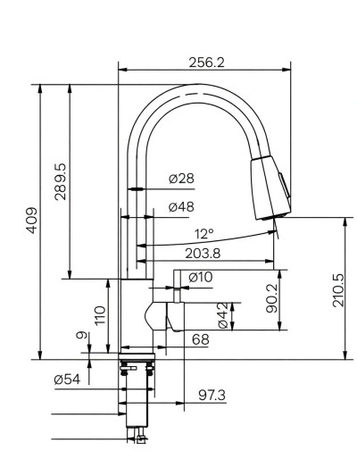 MONOCOTROL COCINA TACCHINO NEGRO MATE