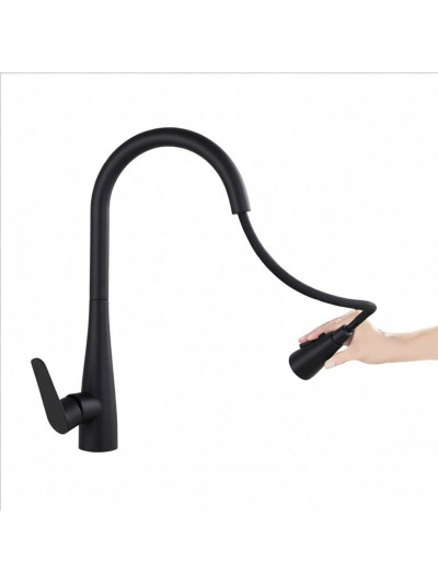 MEZCLADOR LAVAPLATOS NEGRO MANGUERA EXTRAIBLE TC-03N