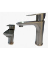 GRIFERIA LAVAMANOS UN AGUA SATIN ACERO