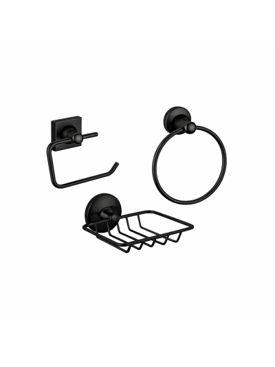 ACCESORIOS DE BAÑO BELGICA 3 PCS NEGRO