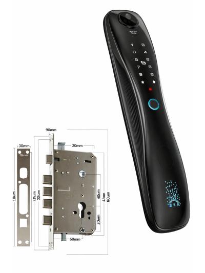 CERRADURA CON RECONOCIMIENTO FACIAL Y VIDEO E7