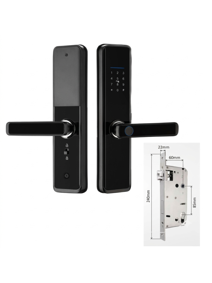 CERRADURA CON HUELLA APP CLAVE Y TARJETA SMARTLOCK