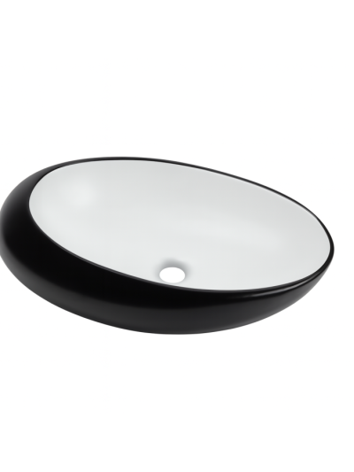 LAVAMANOS NEGRO - BLANCO 47X31X12CM