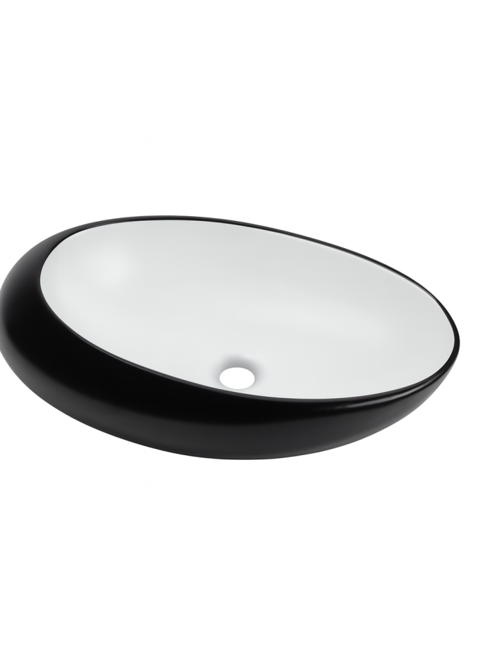 LAVAMANOS NEGRO - BLANCO 47X31X12CM