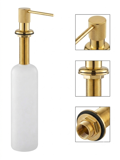 DISPENSADOR DE JABON LIQUIDO DIAMANTE DORADO BRILLANTE