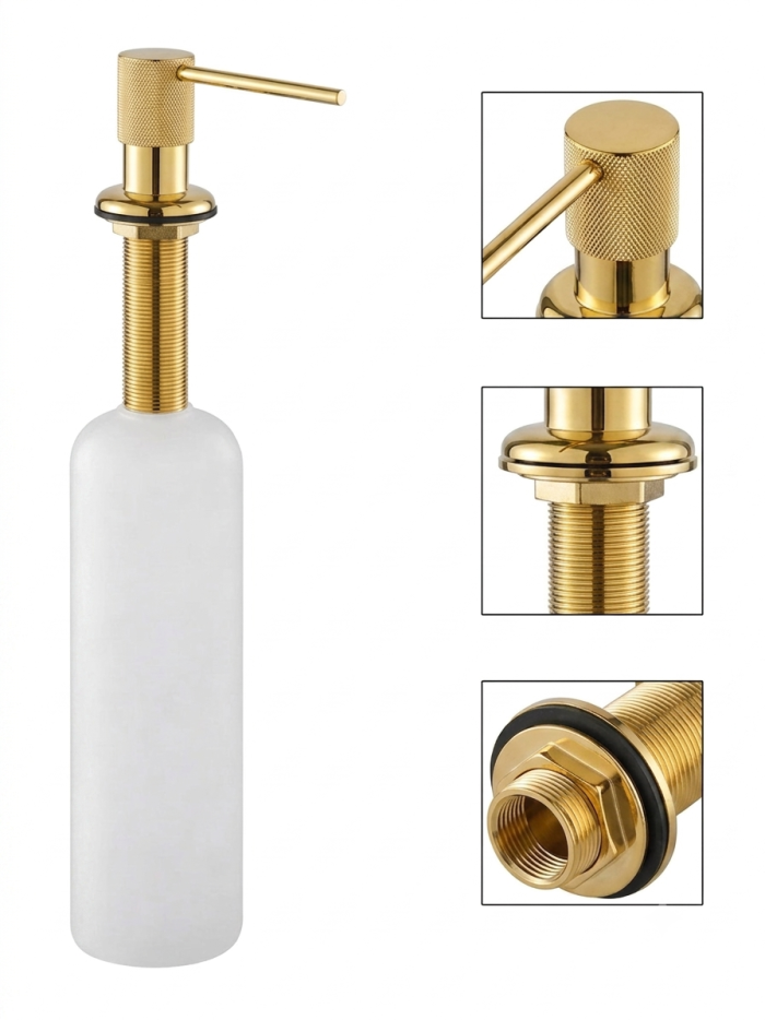 DISPENSADOR DE JABON LIQUIDO DIAMANTE DORADO BRILLANTE