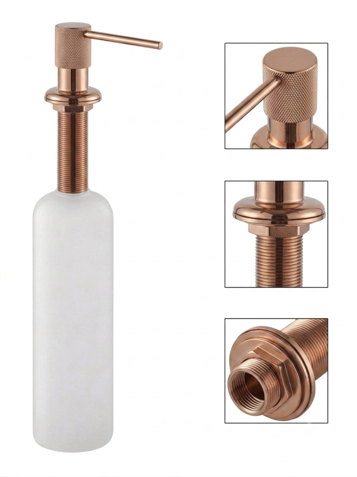 DISPENSADOR DE JABON LIQUIDO DIAMANTE ROSE GOLD ORO ROSA