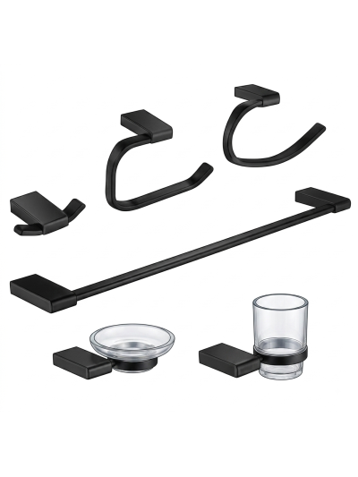ACCESORIOS DE BAÑO THOR NEGRO