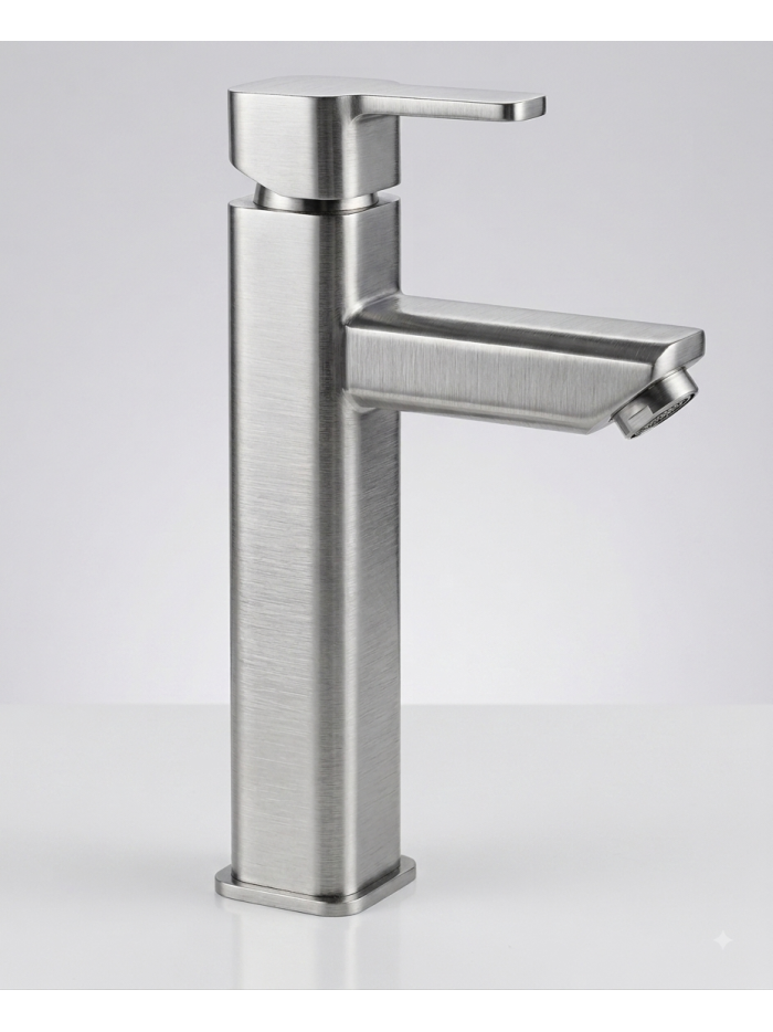 GRIFERIA GW MP014 ALTA CUADRADA ACERO INOX.