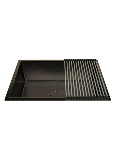 LAVAPLATOS ENZO 70X45 ACERO 304 NANO BLACK