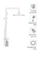 COLUMNA DUCHA VARDAR GRIS