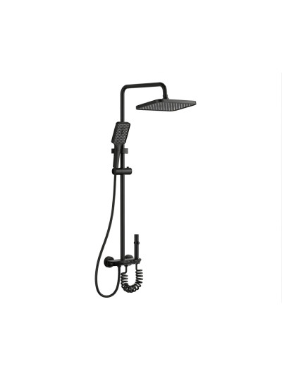 COLUMNA DUCHA VARDAR NEGRO MATE