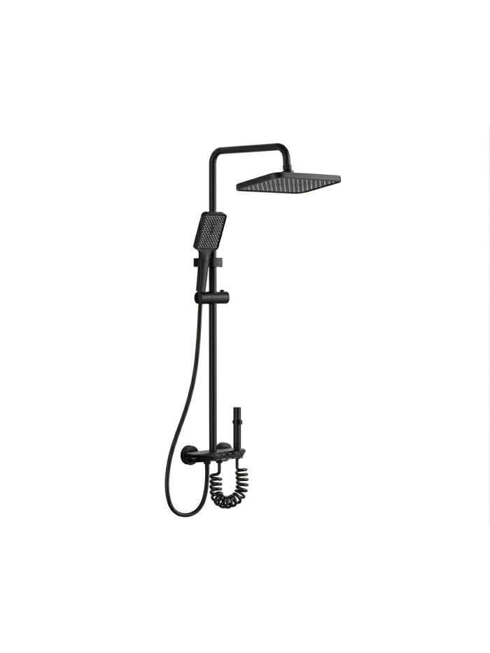 COLUMNA DUCHA VARDAR NEGRO MATE