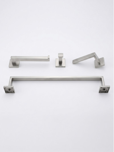 ACCESORIO PARA BANO PLANO SATINADO X 4 PCS 9004S ( ACERO 304 )