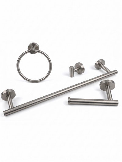 ACCESORIO PARA BANO SATINADO REDONDO 304 X 4 PCS 9006S ( ACERO 304 )