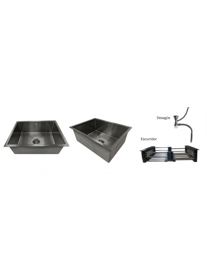 POCETA LAVAPLATOS PROLISSO 60 CM X 45 CM X 23 CM ACERO INOX NEGRO NANO