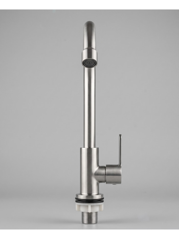 LLAVE LAVAPLATOS CUELLO CISNE  EN ACERO